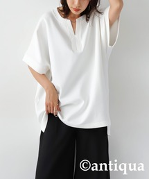 ポンチ素材カフタントップス