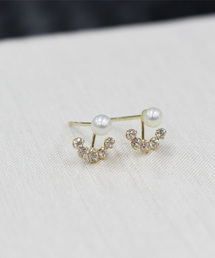 【K10】ジュエルパールピアス/淡水パール/BOX付き