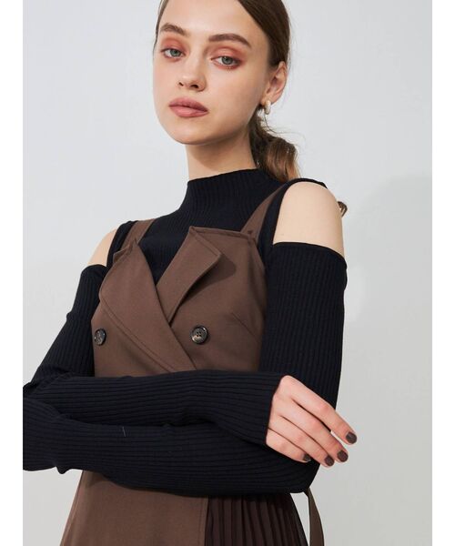 MERCURYDUO(マーキュリーデュオ)の「チェックプリーツドッキング2WAYジャンスカ(ジャンパースカート・レディース・グレー/ブラウン・FREE)」の13枚目の写真