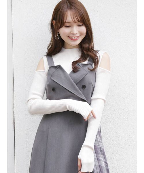 MERCURYDUO(マーキュリーデュオ)の「チェックプリーツドッキング2WAYジャンスカ(ジャンパースカート・レディース・グレー/ブラウン・FREE)」の22枚目の写真