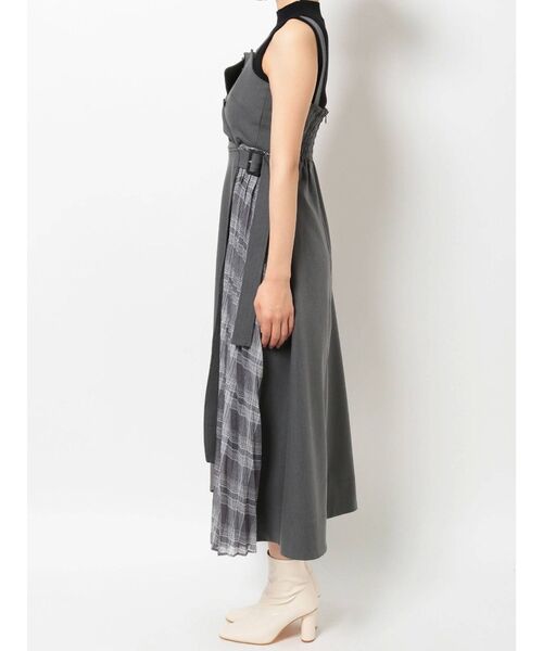 MERCURYDUO(マーキュリーデュオ)の「チェックプリーツドッキング2WAYジャンスカ(ジャンパースカート・レディース・グレー/ブラウン・FREE)」の10枚目の写真