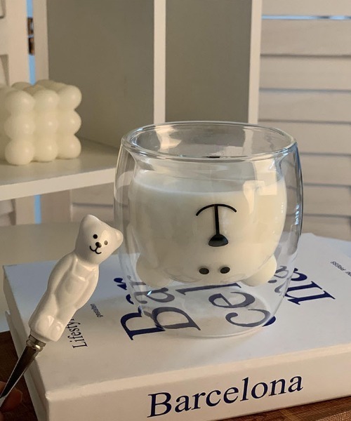 Made in I（メイドインアイ）の「ベアダブルウォールグラス（グラス/マグカップ/タンブラー・レディース・クリア/ブラウン・FREE）」の3枚目の写真