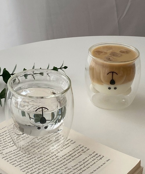 Made in I（メイドインアイ）の「ベアダブルウォールグラス（グラス/マグカップ/タンブラー・レディース・クリア/ブラウン・FREE）」の9枚目の写真