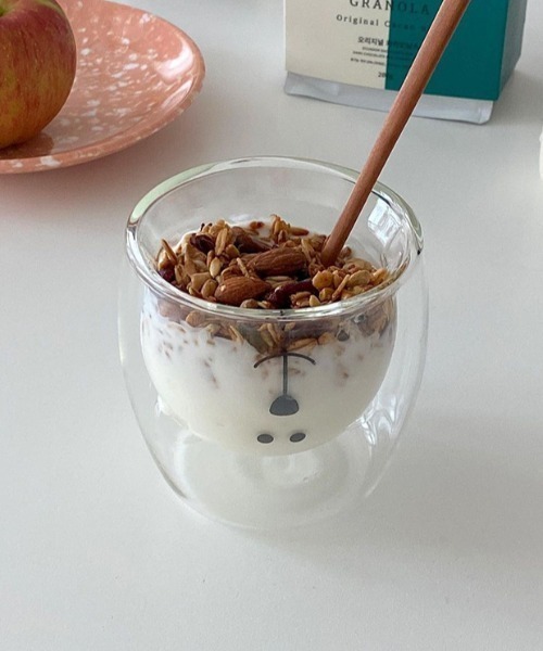 Made in I（メイドインアイ）の「ベアダブルウォールグラス（グラス/マグカップ/タンブラー・レディース・クリア/ブラウン・FREE）」の4枚目の写真