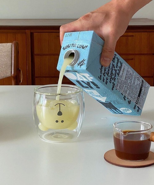 Made in I（メイドインアイ）の「ベアダブルウォールグラス（グラス/マグカップ/タンブラー・レディース・クリア/ブラウン・FREE）」の11枚目の写真