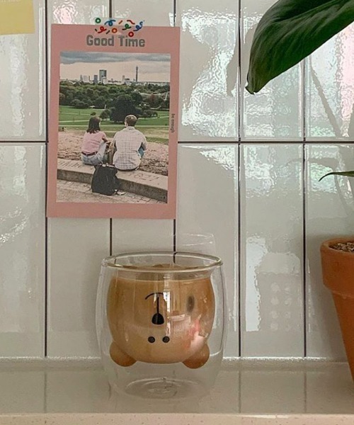 Made in I（メイドインアイ）の「ベアダブルウォールグラス（グラス/マグカップ/タンブラー・レディース・クリア/ブラウン・FREE）」の10枚目の写真