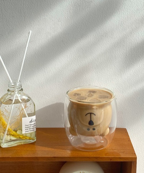 Made in I（メイドインアイ）の「ベアダブルウォールグラス（グラス/マグカップ/タンブラー・レディース・クリア/ブラウン・FREE）」の13枚目の写真