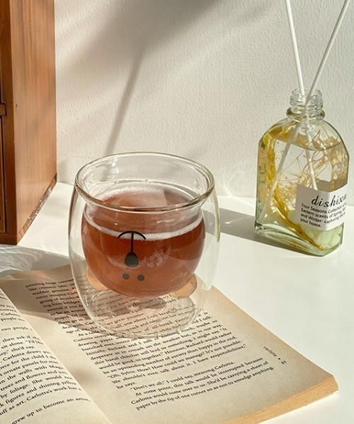 Made in I（メイドインアイ）の「ベアダブルウォールグラス（グラス/マグカップ/タンブラー・レディース・クリア/ブラウン・FREE）」の17枚目の写真