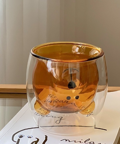 Made in I（メイドインアイ）の「ベアダブルウォールグラス（グラス/マグカップ/タンブラー・レディース・クリア/ブラウン・FREE）」の20枚目の写真