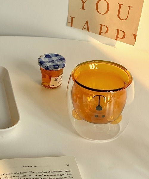 Made in I（メイドインアイ）の「ベアダブルウォールグラス（グラス/マグカップ/タンブラー・レディース・クリア/ブラウン・FREE）」の19枚目の写真