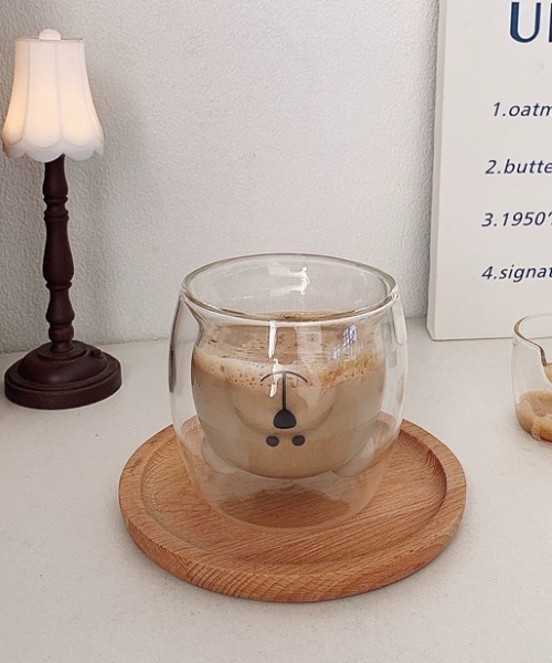 Made in I（メイドインアイ）の「ベアダブルウォールグラス（グラス/マグカップ/タンブラー・レディース・クリア/ブラウン・FREE）」の18枚目の写真