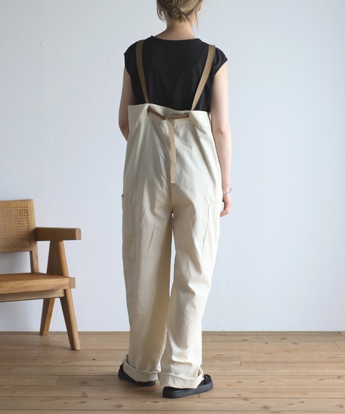 Bonjour Sagan（ボンジュールサガン）の「ベルトショルダーオーバーオール（サロペット/オーバーオール・レディース・ブラック/カーキ/ライトベージュ・FREE）」の13枚目の写真