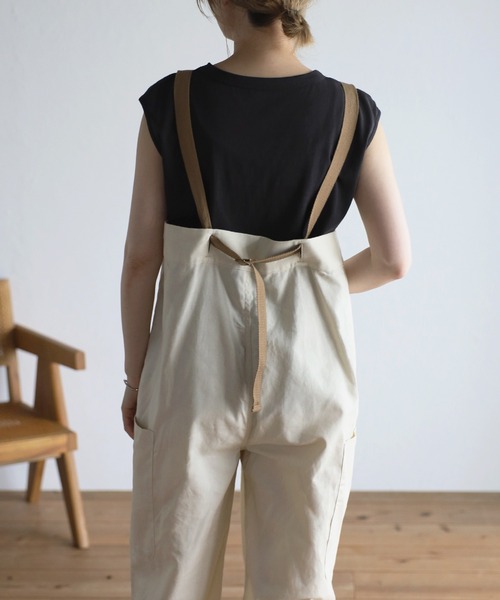 Bonjour Sagan（ボンジュールサガン）の「ベルトショルダーオーバーオール（サロペット/オーバーオール・レディース・ブラック/カーキ/ライトベージュ・FREE）」の14枚目の写真
