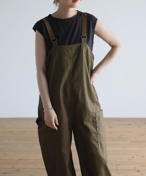 Bonjour Sagan（ボンジュールサガン）の「ベルトショルダーオーバーオール（サロペット/オーバーオール・レディース・ブラック/カーキ/ライトベージュ・FREE）」の20枚目の写真