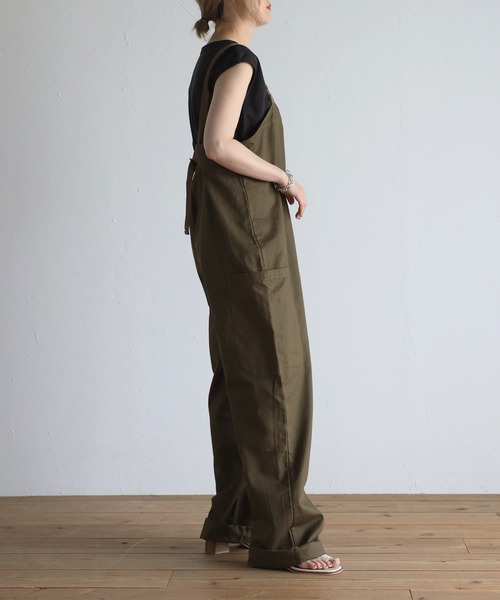 Bonjour Sagan（ボンジュールサガン）の「ベルトショルダーオーバーオール（サロペット/オーバーオール・レディース・ブラック/カーキ/ライトベージュ・FREE）」の21枚目の写真