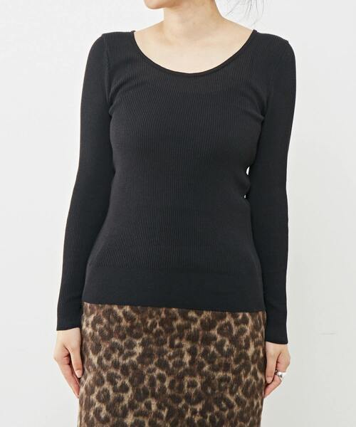 martinique(マルティニーク)の「martinique/コットンシルクラウンドネックプルオーバー(Tシャツ/カットソー・レディース・ブラック/ホワイト/モカ・FREE)」の13枚目の写真