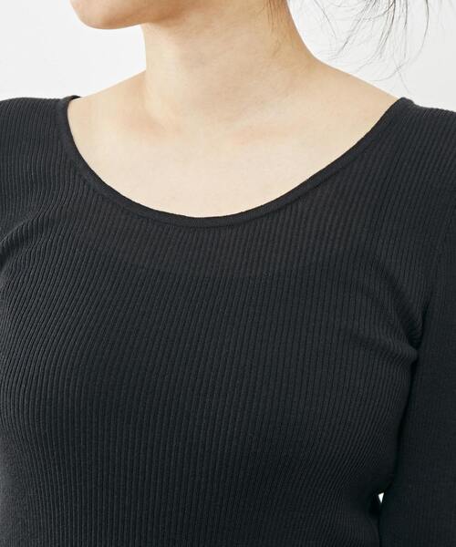martinique(マルティニーク)の「martinique/コットンシルクラウンドネックプルオーバー(Tシャツ/カットソー・レディース・ブラック/ホワイト/モカ・FREE)」の16枚目の写真