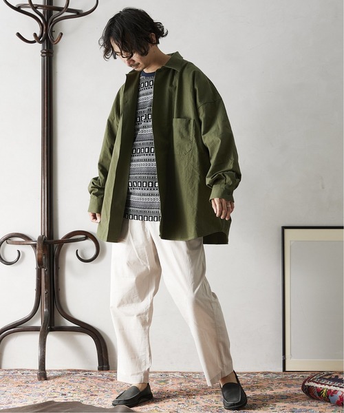 ARMY TWILL（アーミーツイル）の「【ARMY TWILL / アーミーツイル】別注 ヘビーコットンスラブシャツ（シャツ/ブラウス・メンズ・ブラック/カーキ/ナチュラル・MEDIUM/LARGE）」の9枚目の写真