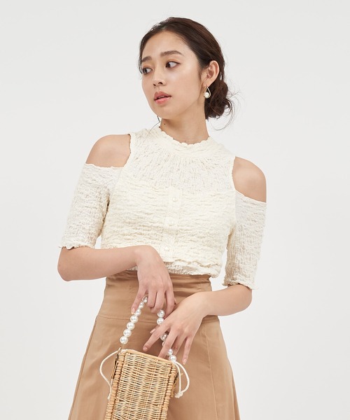 ROYAL PARTY(ロイヤルパーティー)の「ふくれジャガードカットトップス(Tシャツ/カットソー・レディース・ベージュ/オフホワイト/ブルー・FREE)」の22枚目の写真