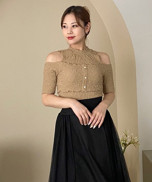 ROYAL PARTY(ロイヤルパーティー)の「ふくれジャガードカットトップス(Tシャツ/カットソー・レディース・ベージュ/オフホワイト/ブルー・FREE)」の16枚目の写真