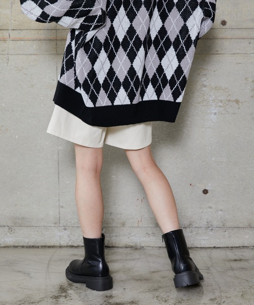 WEGO（ウィゴー）の「WEGO/フェイクレザーハーフパンツ（その他パンツ・レディース・アイボリー/ブラック・FREE）」の11枚目の写真