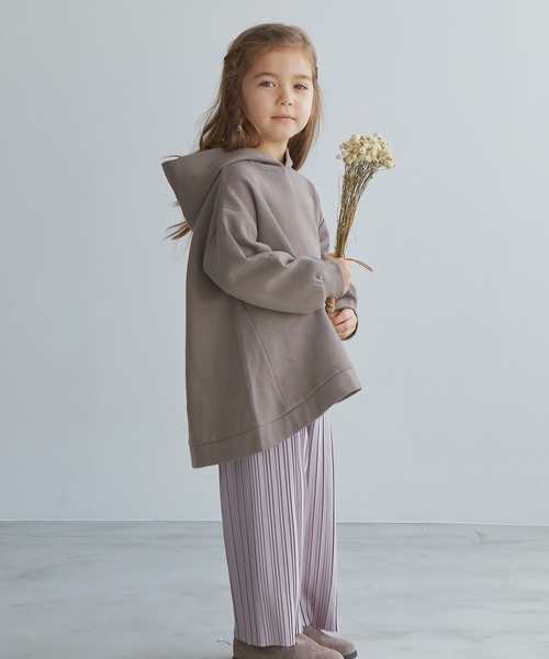 pairmanon（ペアマノン）の「【毛玉になりにくい裏起毛】【ママとおそろい】長袖ラウンドヘムパーカー（パーカー・キッズ・ブラック/モカ/ミント/アイボリー・90/120/110/100/130/140/150）」の10枚目の写真