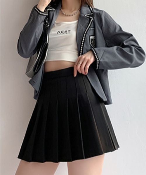 gossip!ロサンゼルス(ゴシップロサンゼルス)の「プリーツミニスカート(スカート・レディース・ホワイト/ブラック/グレー・S/M)」の2枚目の写真