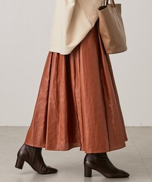 BEARDSLEY | 【低身長・ウエストゴム・高身長にも２サイズ展開】レザーライクタックスカート(スカート)