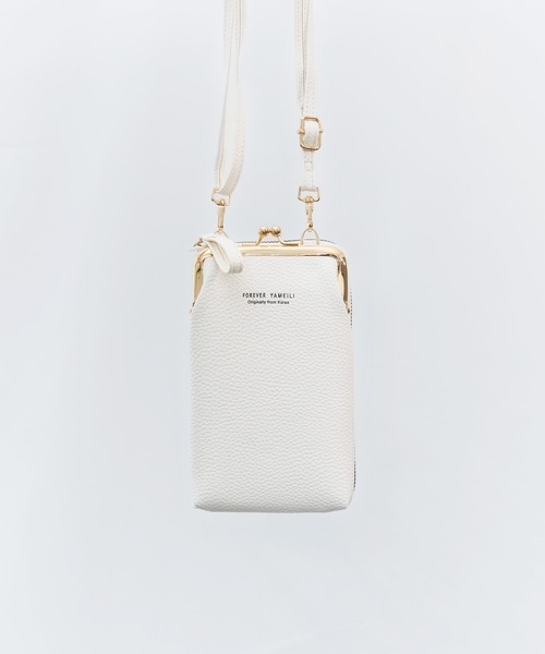 Alite cloth(アリーテクロス)の「がま口付きミニお財布ショルダーバッグ/スマホ入れ(ショルダーバッグ・レディース・ホワイト/ブラック/グレー/サックスブルー/ピンク・FREE)」の2枚目の写真