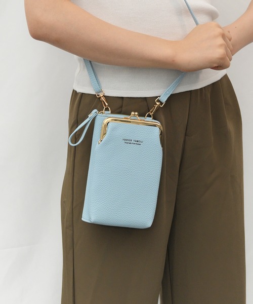 Alite cloth(アリーテクロス)の「がま口付きミニお財布ショルダーバッグ/スマホ入れ(ショルダーバッグ・レディース・ホワイト/ブラック/グレー/サックスブルー/ピンク・FREE)」の4枚目の写真