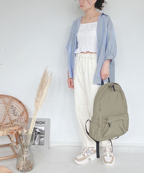 AS KNOW AS plus（アズノゥアズプラス）の「♪Wポケットシンプル5分袖ストライプシャツ（シャツ/ブラウス・レディース・グリーン系その他/ブラック系その他/ブルー系その他・FREE）」の22枚目の写真