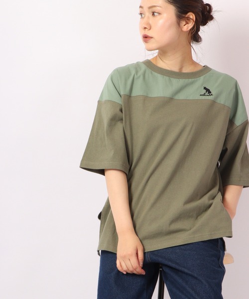 FUNALIVE(ファンアライブ)の「AMERICAN FUDGE 異粗材切替FOX刺繍T(Tシャツ/カットソー・レディース・ブラック/グレー/オフホワイト/カーキ・FREE)」の4枚目の写真