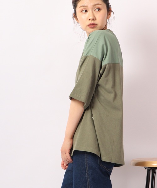 FUNALIVE(ファンアライブ)の「AMERICAN FUDGE 異粗材切替FOX刺繍T(Tシャツ/カットソー・レディース・ブラック/グレー/オフホワイト/カーキ・FREE)」の18枚目の写真