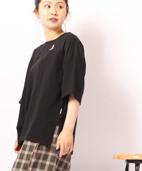 FUNALIVE(ファンアライブ)の「AMERICAN FUDGE 異粗材切替FOX刺繍T(Tシャツ/カットソー・レディース・ブラック/グレー/オフホワイト/カーキ・FREE)」の10枚目の写真