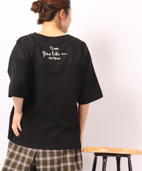 FUNALIVE(ファンアライブ)の「AMERICAN FUDGE 異粗材切替FOX刺繍T(Tシャツ/カットソー・レディース・ブラック/グレー/オフホワイト/カーキ・FREE)」の11枚目の写真