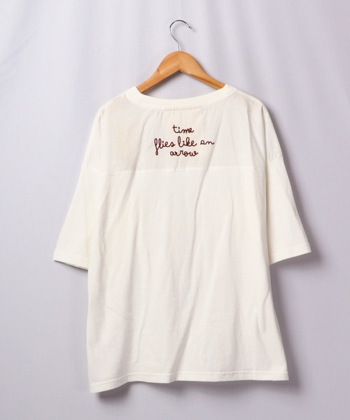 FUNALIVE(ファンアライブ)の「AMERICAN FUDGE 異粗材切替FOX刺繍T(Tシャツ/カットソー・レディース・ブラック/グレー/オフホワイト/カーキ・FREE)」の22枚目の写真