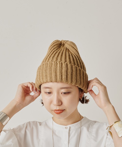 Omekashi（オメカシ）の「HIGHLAND2000 KNITCAP（ニットキャップ/ビーニー・レディース・ライム/ブルー/パープル/キャメル・FREE）」の10枚目の写真