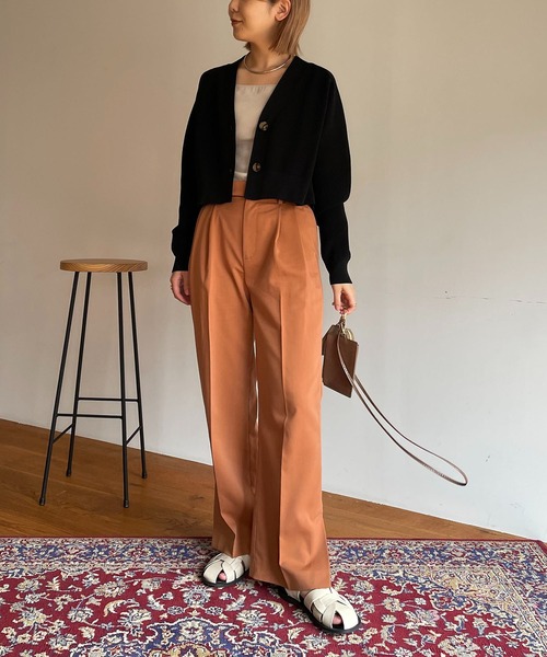 CAPRICIEUX LE'MAGE（カプリシューレマージュ）の「畦クロップカーディガン（カーディガン/ボレロ・レディース・ブラック/オフホワイト/モカ・FREE）」の17枚目の写真