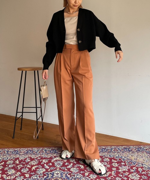 CAPRICIEUX LE'MAGE（カプリシューレマージュ）の「畦クロップカーディガン（カーディガン/ボレロ・レディース・ブラック/オフホワイト/モカ・FREE）」の18枚目の写真