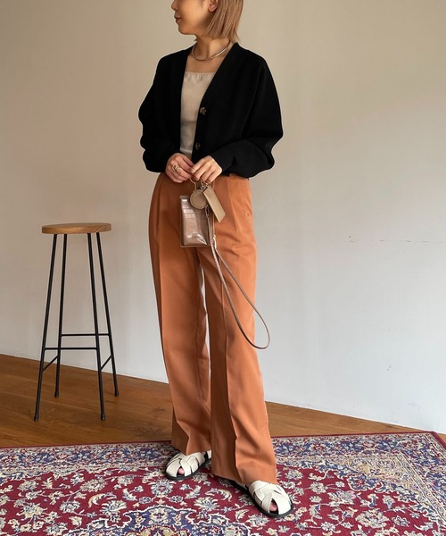 CAPRICIEUX LE'MAGE（カプリシューレマージュ）の「畦クロップカーディガン（カーディガン/ボレロ・レディース・ブラック/オフホワイト/モカ・FREE）」の19枚目の写真