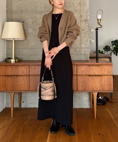 CAPRICIEUX LE'MAGE（カプリシューレマージュ）の「畦クロップカーディガン（カーディガン/ボレロ・レディース・ブラック/オフホワイト/モカ・FREE）」の10枚目の写真