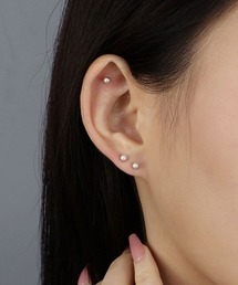 CEMONEMO（セモネモ）の「【金属アレルギー対応】 マットメタル ボール ミニピアス 3セット / サージカルステンレス（ピアス（両耳用））」