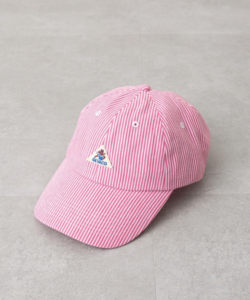 GEVACO（ゲバコ）の「【GEVACO/ゲバコ】ヒッコリー６パネルCAP（キャップ・レディース・ブラック/ピンク・ONE SIZE）」の3枚目の写真