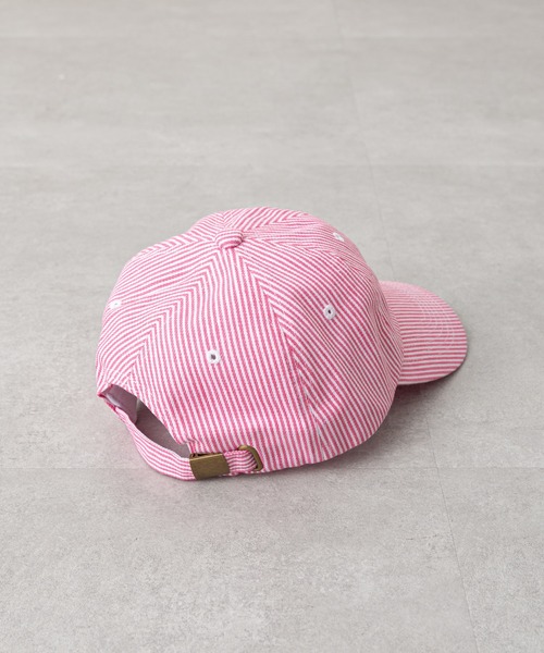 GEVACO（ゲバコ）の「【GEVACO/ゲバコ】ヒッコリー６パネルCAP（キャップ・レディース・ブラック/ピンク・ONE SIZE）」の6枚目の写真