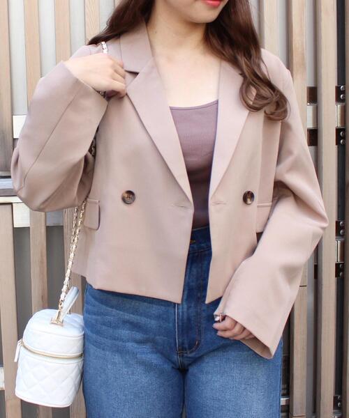 INGNI(イング)の「ショート/ジャケット(セットアップ対応)(テーラードジャケット・レディース・ホワイト系5/ブラック/ベージュ/ブラウン系その他2・M)」の16枚目の写真