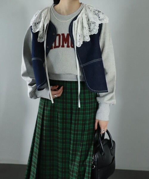 FREAK'S STORE（フリークスストア）の「HEAVYショートワッペンロゴスウェット（スウェット・レディース・グレー/ネイビー/ワインレッド/ナチュラル・ﾌﾘ-）」の17枚目の写真