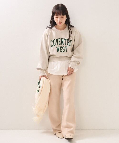 FREAK'S STORE（フリークスストア）の「HEAVYショートワッペンロゴスウェット（スウェット・レディース・グレー/ネイビー/ワインレッド/ナチュラル・ﾌﾘ-）」の19枚目の写真