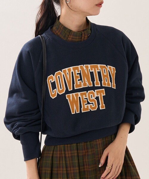 FREAK'S STORE（フリークスストア）の「HEAVYショートワッペンロゴスウェット（スウェット・レディース・グレー/ネイビー/ワインレッド/ナチュラル・ﾌﾘ-）」の4枚目の写真