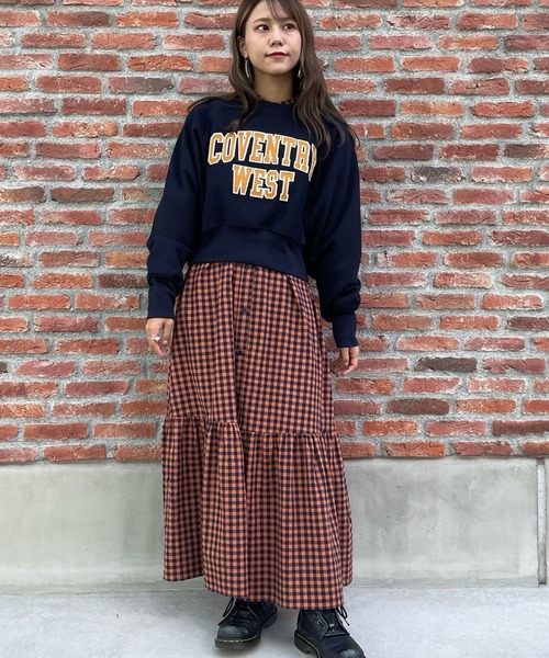 FREAK'S STORE（フリークスストア）の「HEAVYショートワッペンロゴスウェット（スウェット・レディース・グレー/ネイビー/ワインレッド/ナチュラル・ﾌﾘ-）」の5枚目の写真