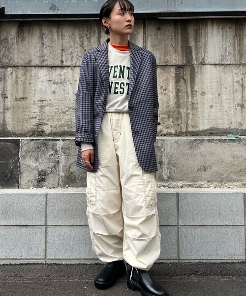 FREAK'S STORE（フリークスストア）の「HEAVYショートワッペンロゴスウェット（スウェット・レディース・グレー/ネイビー/ワインレッド/ナチュラル・ﾌﾘ-）」の6枚目の写真